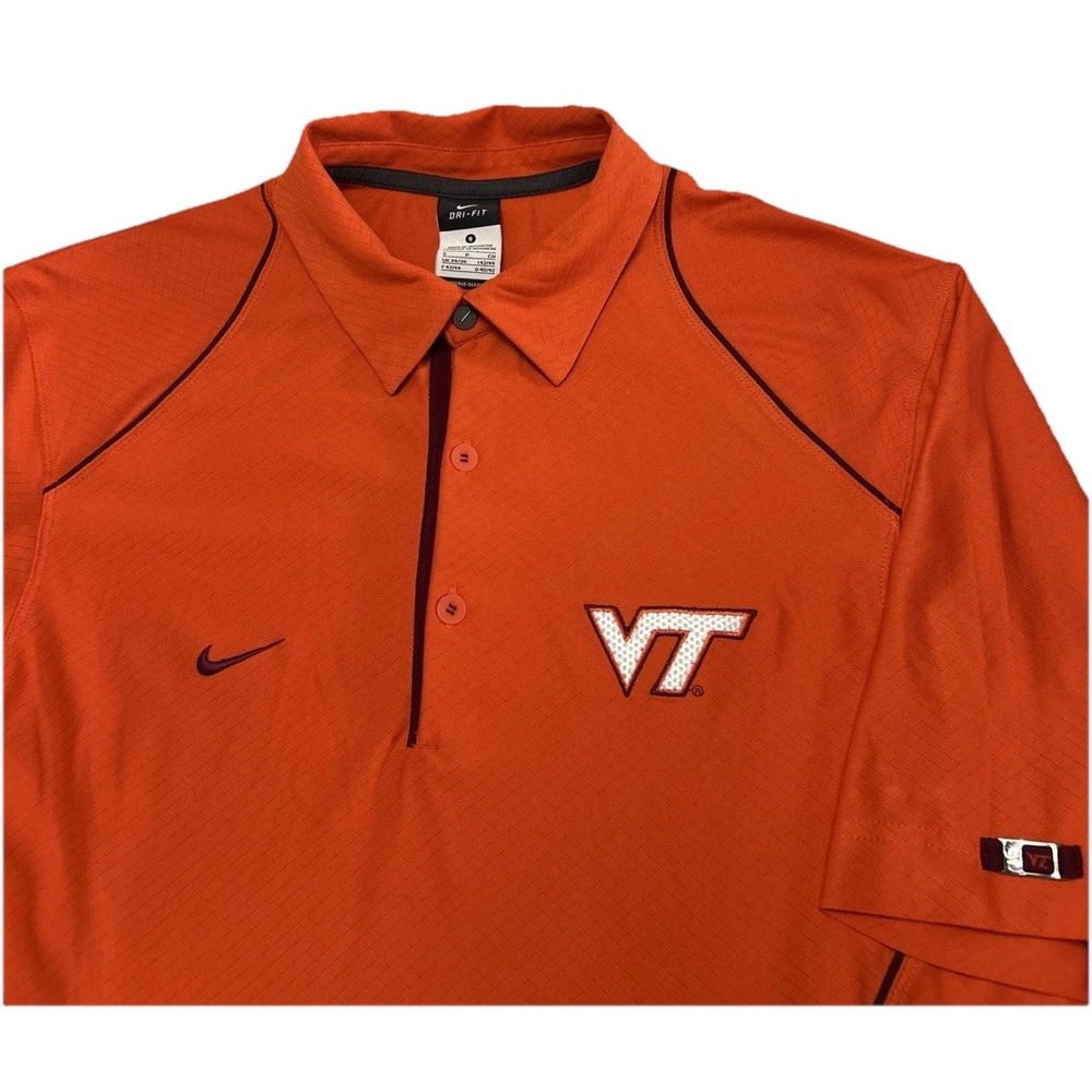 Mens Virginia Tech Hokies Nike Dri Fit Team Issued Polo Shirts Sz‎ Small